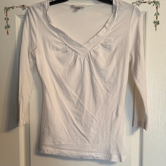 CAbi Tops - CAbi White V-Neck Long Sleeve Top